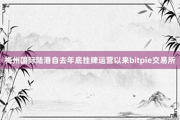 梅州国际陆港自去年底挂牌运营以来bitpie交易所