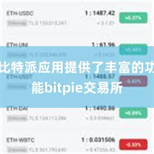 比特派应用提供了丰富的功能bitpie交易所